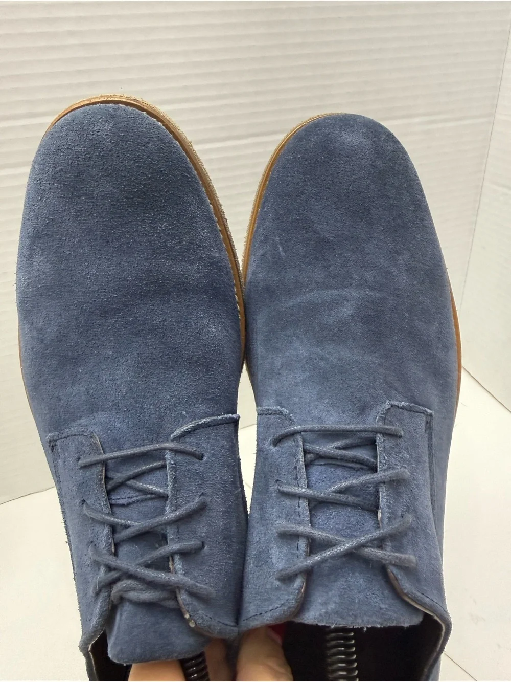 Saks Fifth Avenue Men's Blue Suede Derby Shoes size 8.5